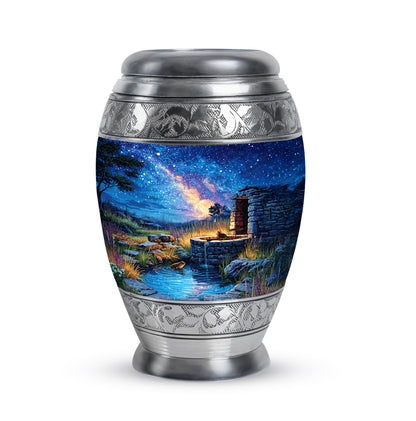 Blue Exquisite Frog Memorial Urn for Ashes - 10-inch, 200 cu in - Yatskia
