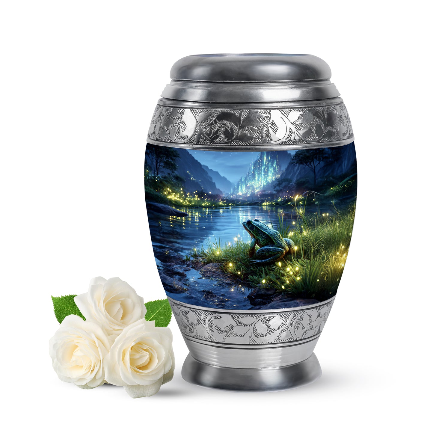 Personalized Blue Frog Cremation Urns for Ashes - Captivating 10-inch - Yatskia