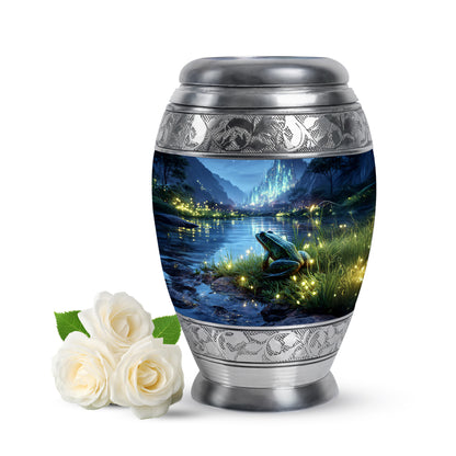 Personalized Blue Frog Cremation Urns for Ashes - Captivating 10-inch - Yatskia