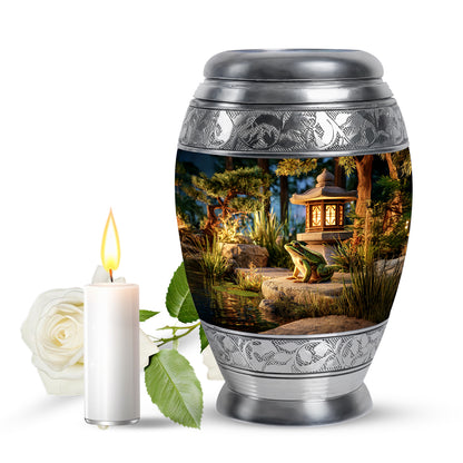 Radiant Frog Memorial Cremation Urns - Gold 10-inch, 200 cu in - Yatskia