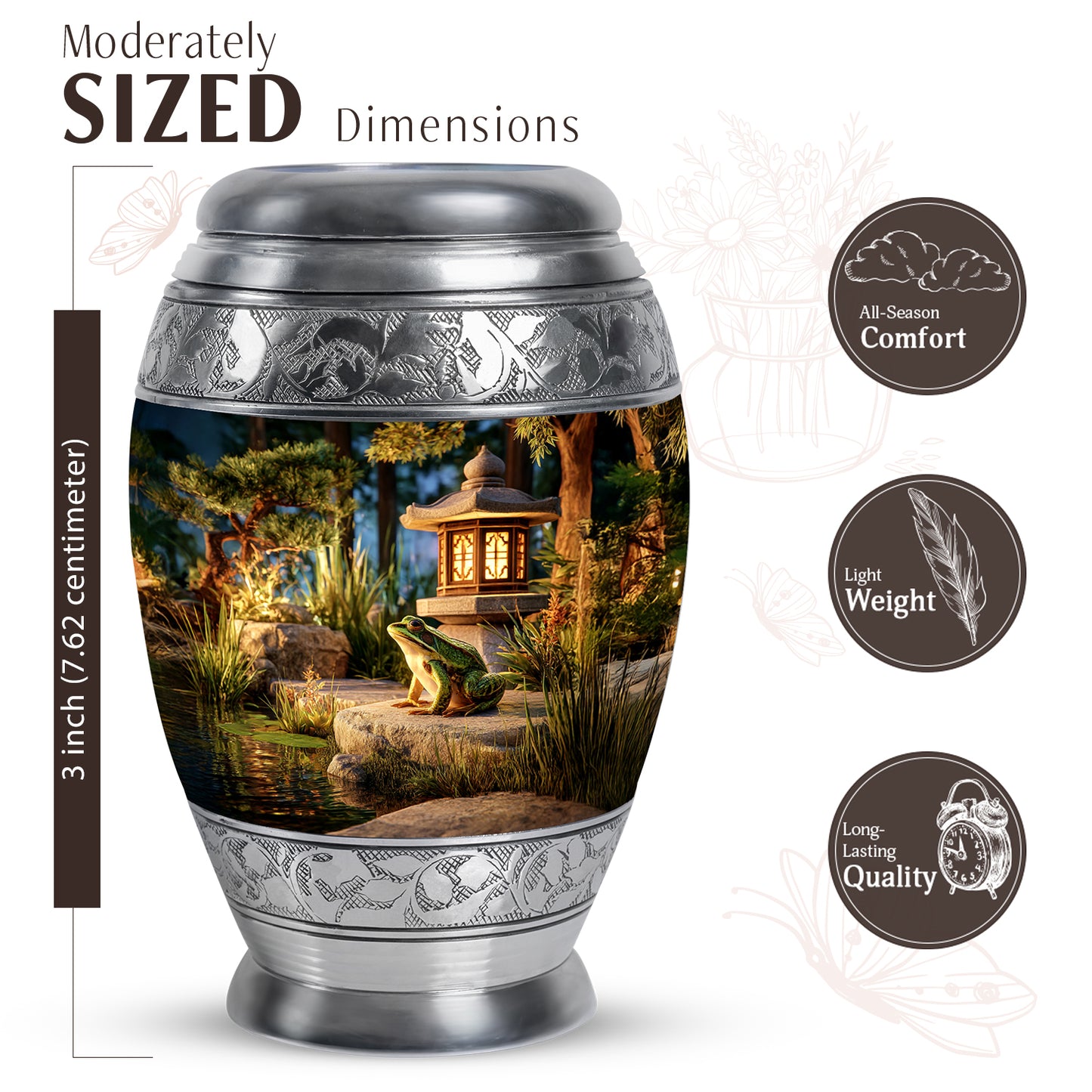 Gilded Gold Frog Cremation Urn lifestyle display on memorial shelf - regal frog design with crown-inspired accents - mini keepsake memorial for portion of cremation ashes