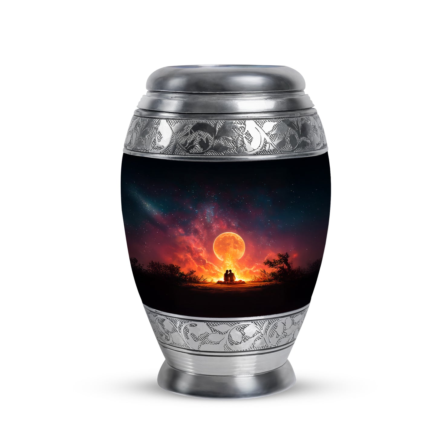 Black Breathtaking Campfire Memorial Urn for Ashes - 10-inch, 200 cu in - Yatskia