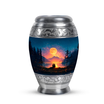 Hallowed Campfire Cremation Urns for Human Ashes - Blue 10-inch - Yatskia