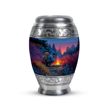 Sublime Campfire Cremation Urns for Human Ashes - Blue 10-inch - Yatskia