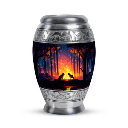 Blue Campfire Cremation Urns - Opulent Legacy 10-inch, 200 cu in - Yatskia