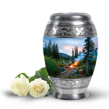 Stunning Blue Campfire Guardian Urn for Human Ashes - 10-inch, 200 cu in - Yatskia