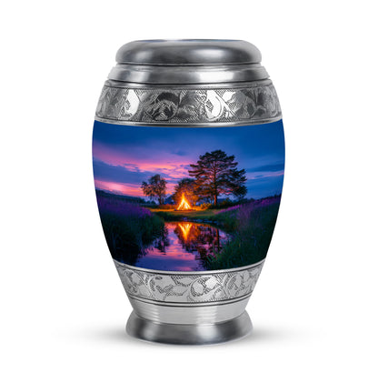 Personalized Magnificent Campfire Cremation Urns - Blue - Yatskia