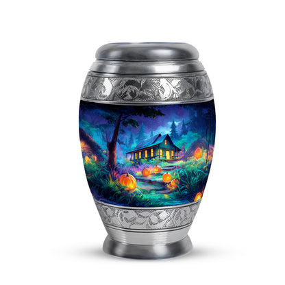 Personalized Seraphic Halloween Cremation Urns - Blue 10-inch, 200 cu in - Yatskia