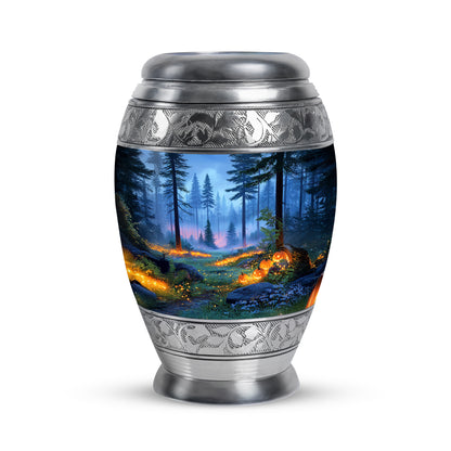 Blue Comforting Halloween Memorial Urn for Ashes - 10-inch, 200 cu in - Yatskia