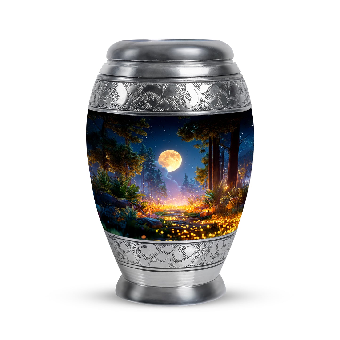 Black Venerable Halloween Cremation Urns for Human Ashes - 10-inch, 200 cu in - Yatskia