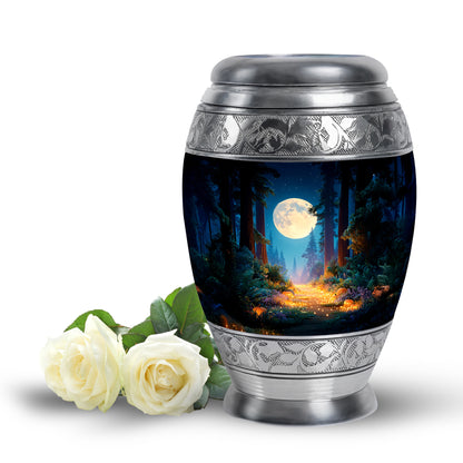 Personalized Blue Halloween Cremation Urns for Ashes - Transcendent 10-inch - Yatskia