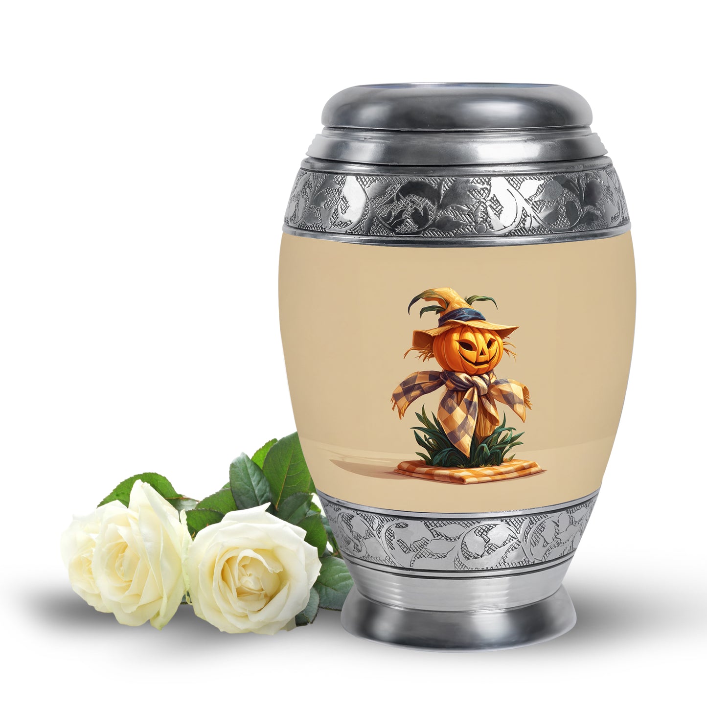 Graceful Gold Halloween Haven Urn for Human Ashes - 10-inch, 200 cu in - Yatskia