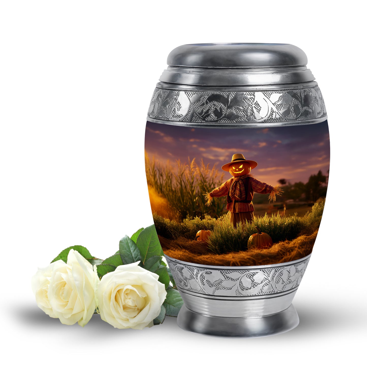 Purple Resounding Halloween Memorial Urn for Ashes - 10-inch, 200 cu in - Yatskia