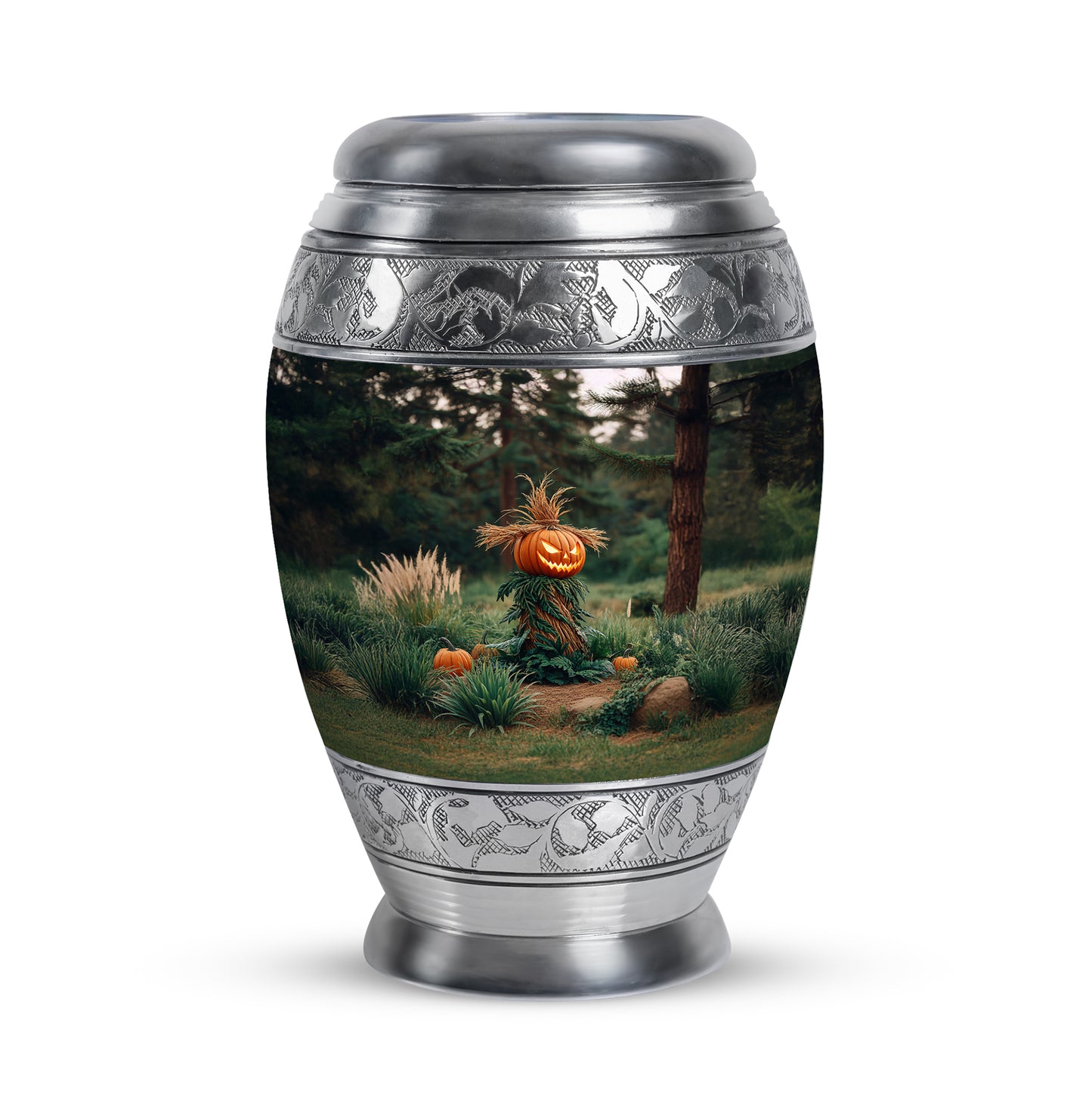 Black Stately Halloween Cremation Urns for Human Ashes - 10-inch, 200 cu in - Yatskia
