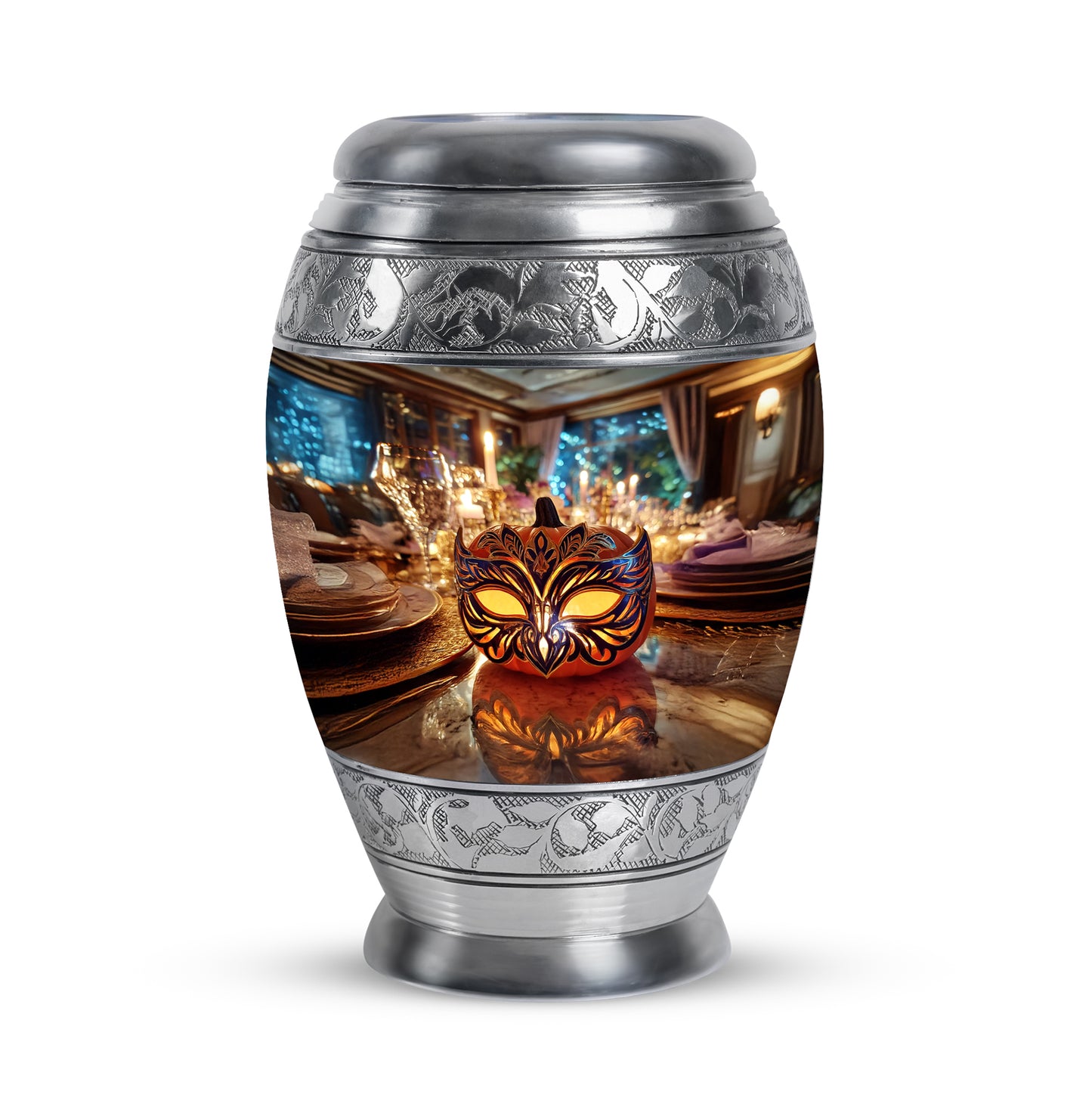Personalized Seraphic Halloween Cremation Urns - Gold 10-inch, 200 cu in - Yatskia