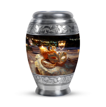 Black Beloved Halloween Cremation Urns for Human Ashes - 10-inch, 200 cu in - Yatskia
