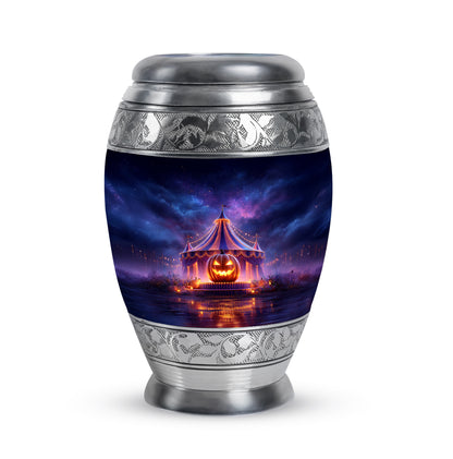 Blue Stately Halloween Cremation Urns for Human Ashes - 10-inch, 200 cu in - Yatskia