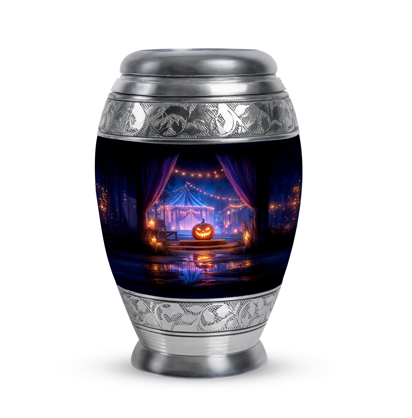 Remarkable Halloween Memorial Cremation Urns - Black 10-inch, 200 cu in - Yatskia