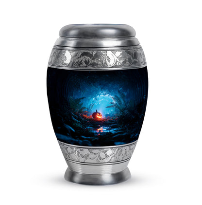 Black Sacred Halloween Cremation Urns for Human Ashes - 10-inch, 200 cu in - Yatskia