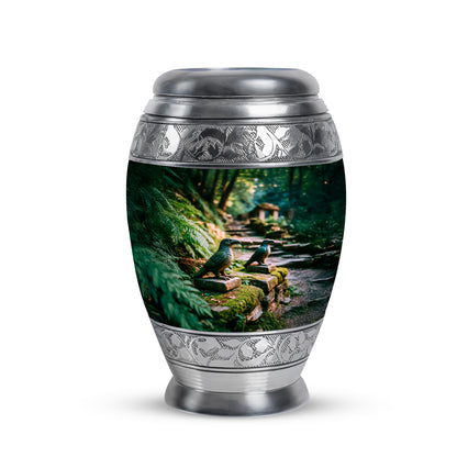 Personalized Refined Hornbill Cremation Urns - Green 10-inch, 200 cu in - Yatskia
