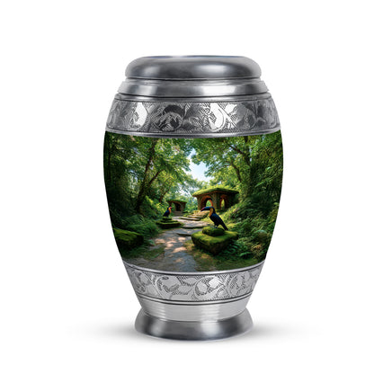Personalized Hornbill Cremation Urns - Pristine Green 10-inch, 200 cu in - Yatskia