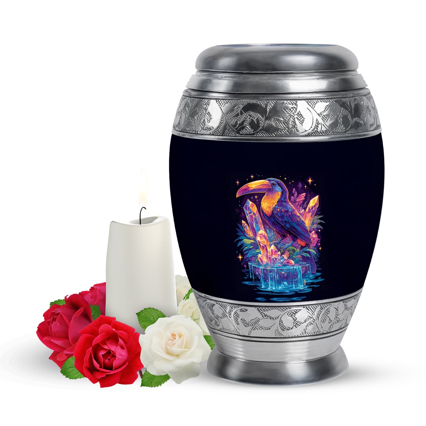 Sublime Hornbill Cremation Urns for Human Ashes - Blue 10-inch - Yatskia