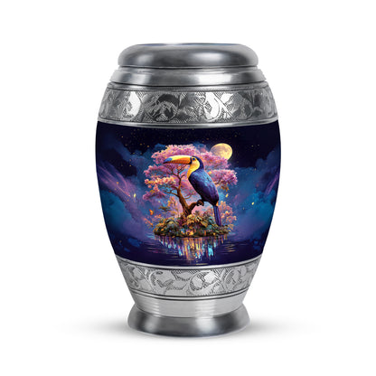Blue Hornbill Reflection Cremation Urns for Human Ashes - 10-inch, 200 cu in - Yatskia