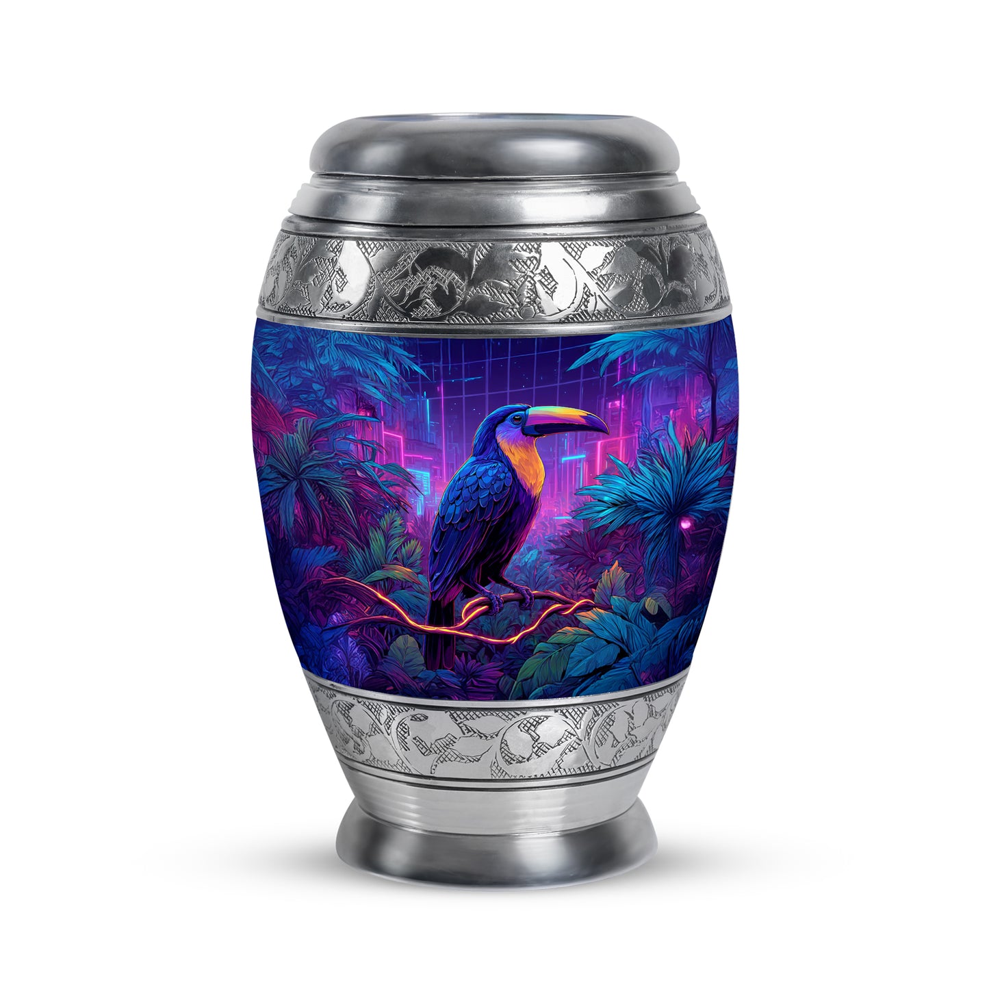 Personalized Blue Hornbill Cremation Urns for Ashes - Peaceful 10-inch - Yatskia