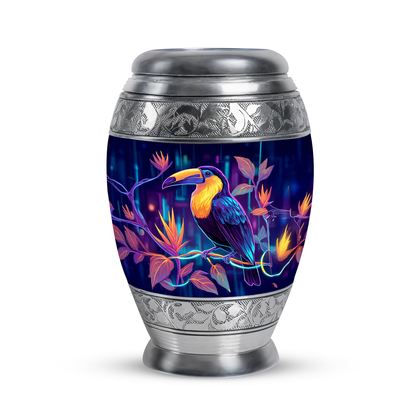 Personalized Blue Hornbill Cremation Urns for Ashes - Transcendent 10-inch - Yatskia