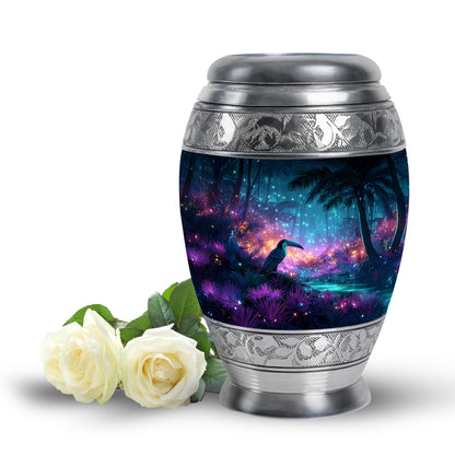 Personalized Hornbill Cremation Urns - Eminent Blue 10-inch, 200 cu in - Yatskia
