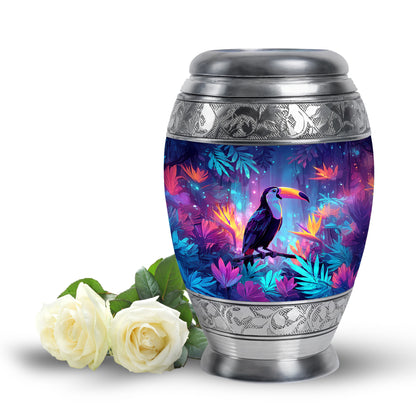 Personalized Hornbill Cremation Urns - Wondrous Blue 10-inch, 200 cu in - Yatskia