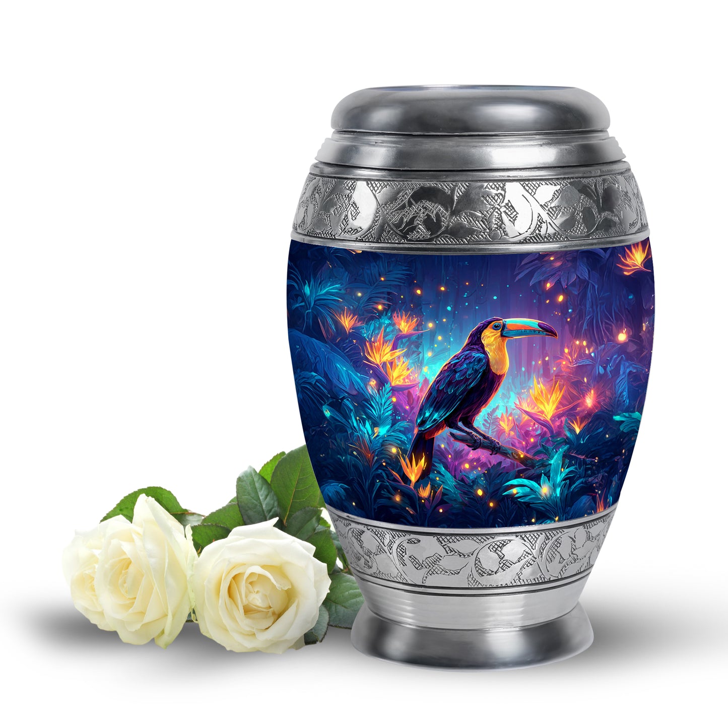 Blue Hornbill Cremation Urns - Enduring Keepsake 10-inch, 200 cu in - Yatskia