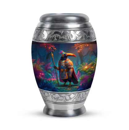 Pink Exquisite Hornbill Memorial Urn for Ashes - 10-inch, 200 cu in - Yatskia