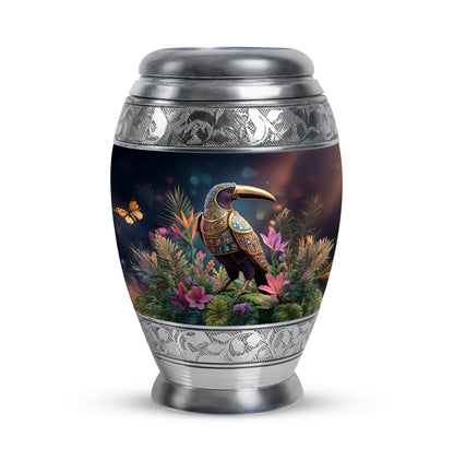 Black Hornbill Cremation Urns - Opulent Resting Place 10-inch, 200 cu in - Yatskia