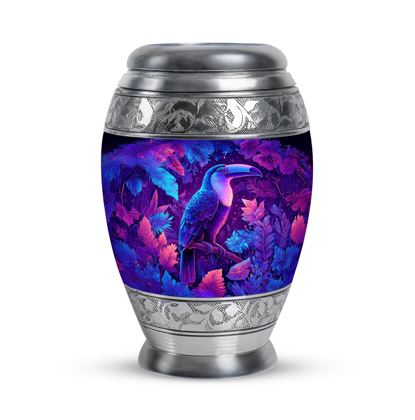 Personalized Hornbill Cremation Urns - Eminent Blue 10-inch, 200 cu in - Yatskia