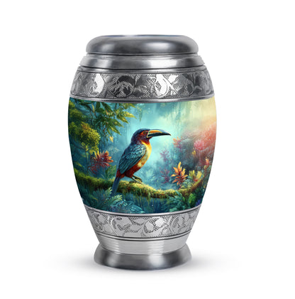 Teal Beloved Hornbill Cremation Urns for Human Ashes - 10-inch, 200 cu in - Yatskia