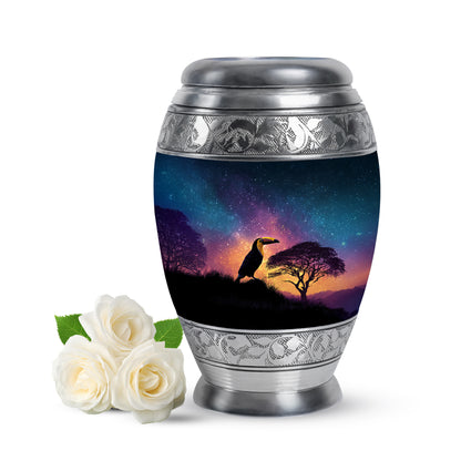 Personalized Blue Hornbill Cremation Urns for Ashes - Enchanting 10-inch - Yatskia