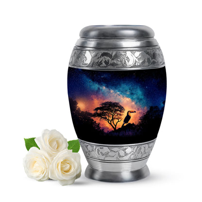 Personalized Hornbill Cremation Urns - Wondrous Blue 10-inch, 200 cu in - Yatskia