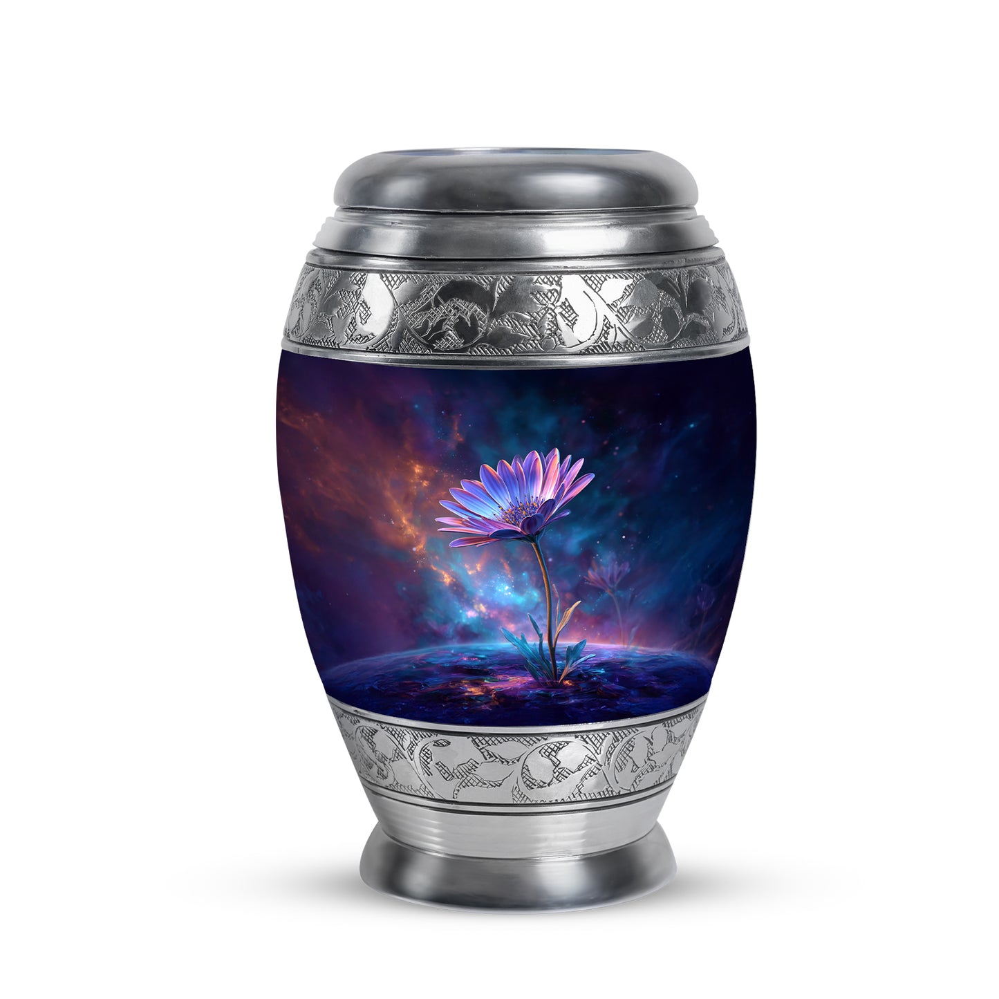 Hallowed Daisy Cremation Urns for Human Ashes - Blue 10-inch - Yatskia