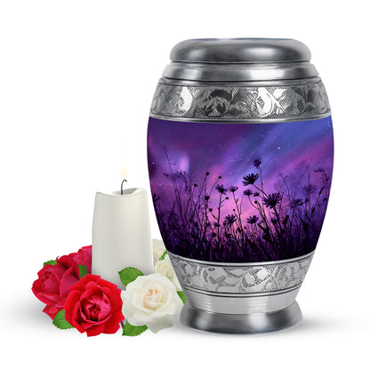 Dignified Blue Daisy Cremation Urn for Ashes - Yatskia
