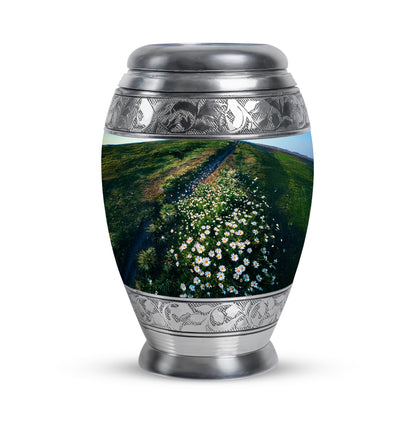 Personalized Green Daisy Cremation Urns for Ashes - Captivating 10-inch - Yatskia