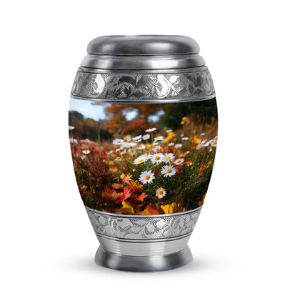 Gold Daisy Guardian Cremation Urns for Human Ashes - 10-inch, 200 cu in - Yatskia