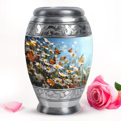 Personalized Blue Cherished Daisy Cremation Urns for Human Ashes - Yatskia