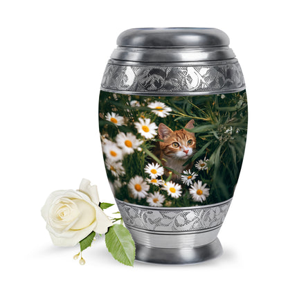 Lustrous Daisy Cremation Urns for Human Ashes - Green 10-inch - Yatskia