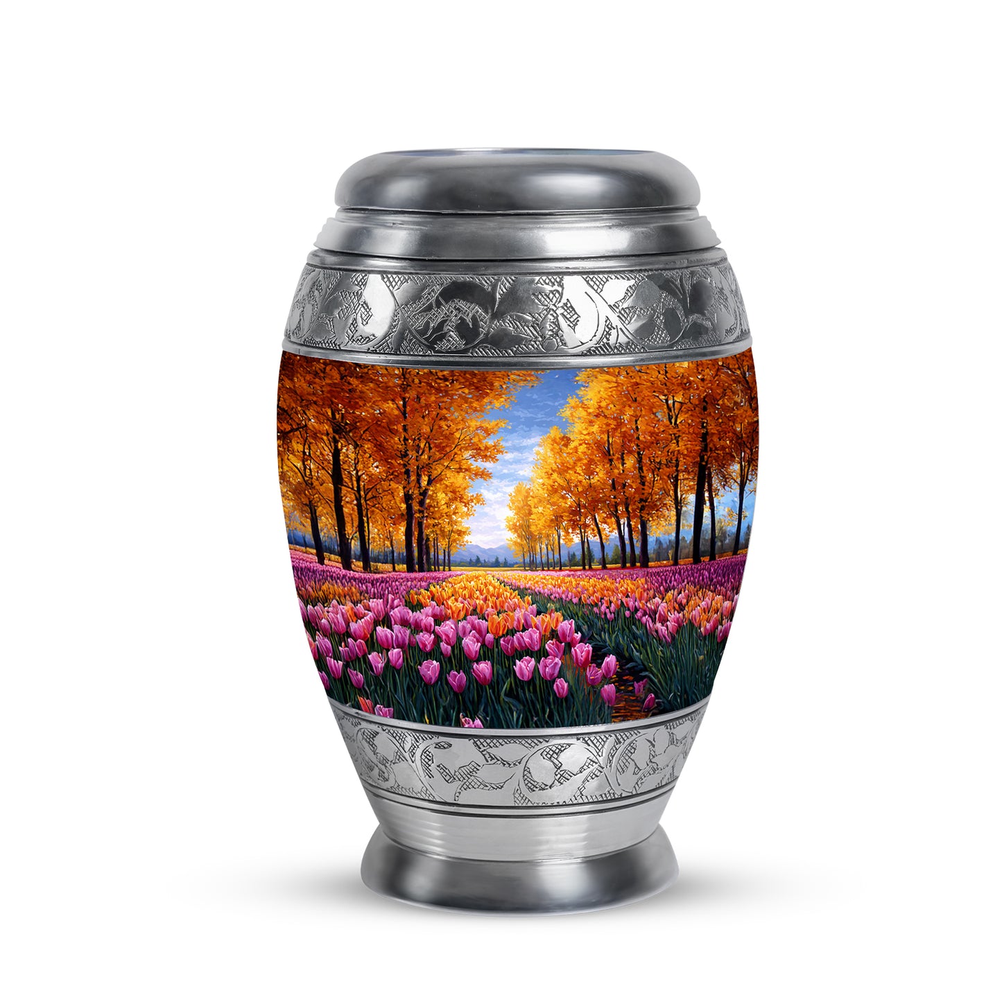 Gold Comforting Garden Tulip Memorial Urn for Ashes - 10-inch, 200 cu in - Yatskia