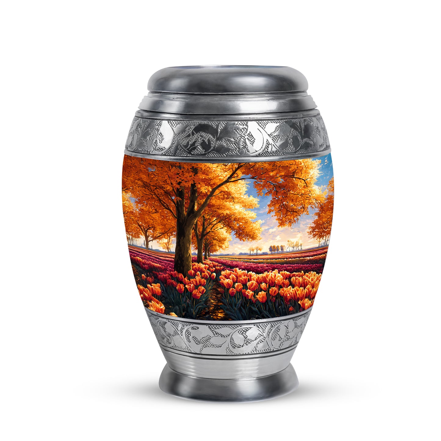 Personalized Garden Tulip Cremation Urns - Wondrous Gold 10-inch, 200 cu in - Yatskia