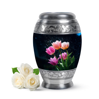 Remarkable Garden Tulip Memorial Cremation Urns - Blue 10-inch, 200 cu in - Yatskia