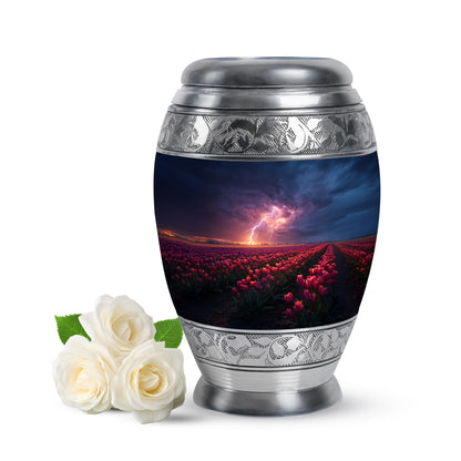 Blue Beloved Garden Tulip Cremation Urns for Human Ashes - 10-inch, 200 cu in - Yatskia