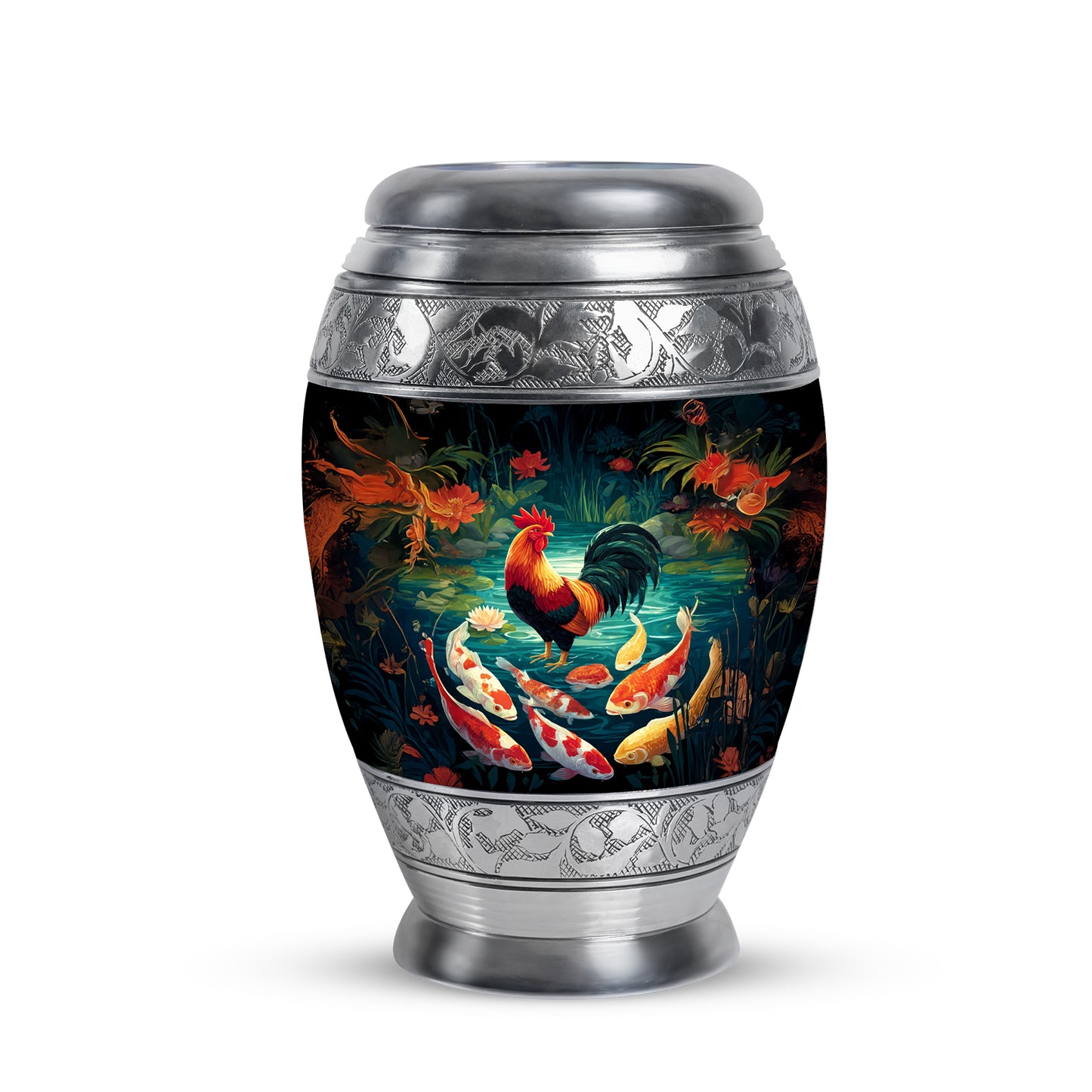 Timeless Black Hen Cremation Urn for Ashes - 10-inch, 200 cu in - Yatskia
