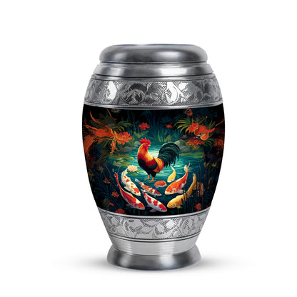Timeless Black Hen Cremation Urn for Ashes - 10-inch, 200 cu in - Yatskia